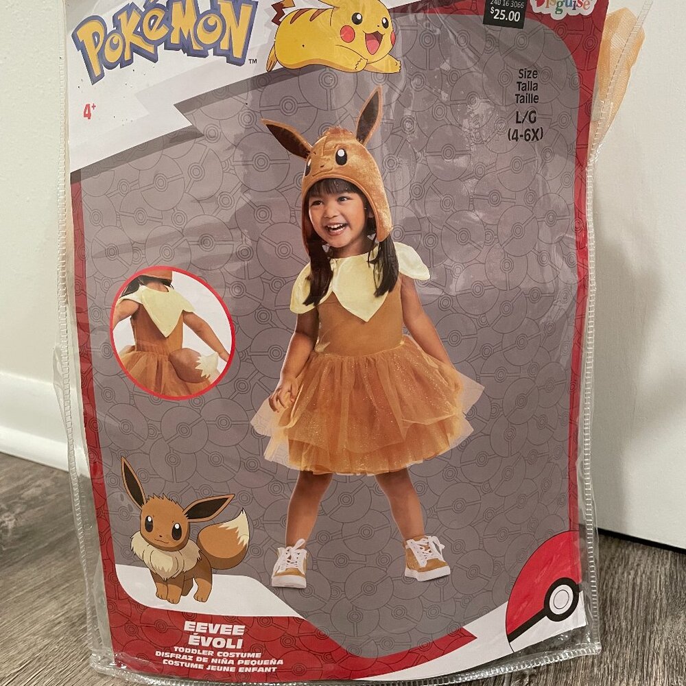 Pokemon Eevee Costume Kids 4-6X